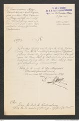 k.k. naturhistorisches Hofmuseum, Intendanzakten 1885-1896 (Hauer), Aktenzahl Z.741/1889, Seite 1